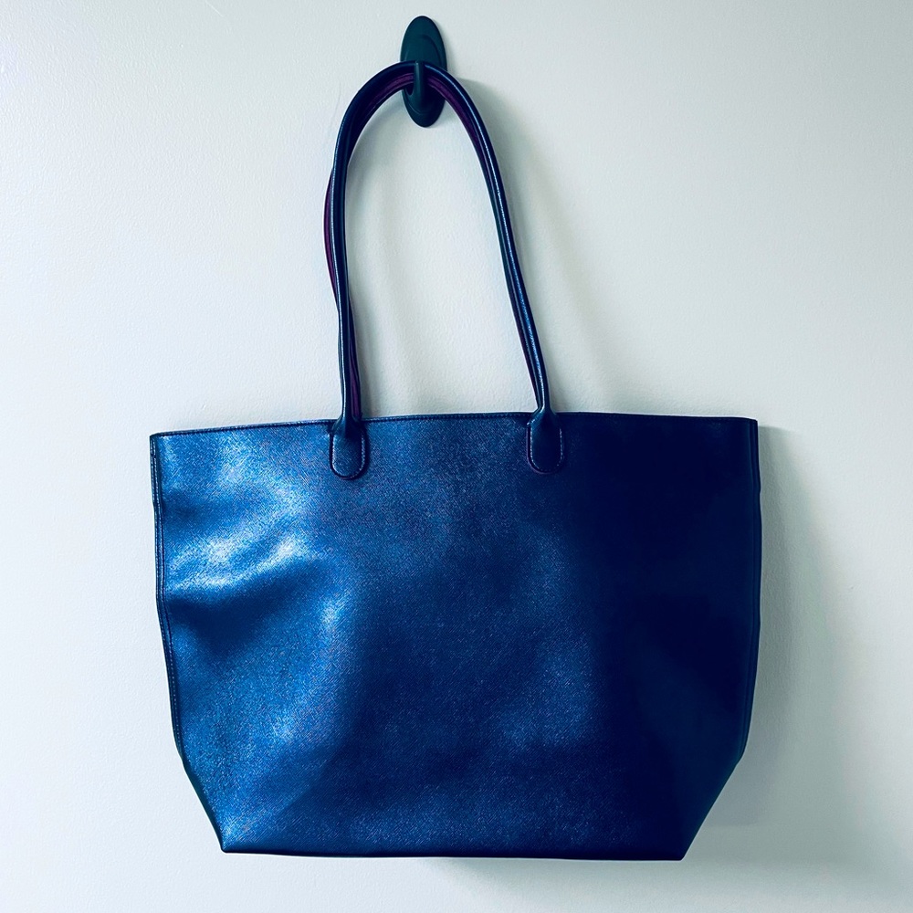 Metallic Purple Zippered Tote